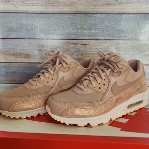 Nike Women's Tan and Gold Sneakers